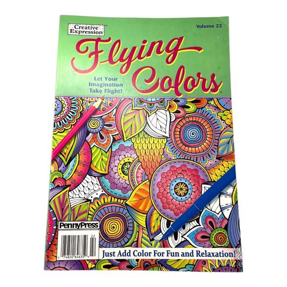 Flying Colors Adult Coloring Book Inspiration Quote Penny Press Perforated Pages - Picture 4 of 4